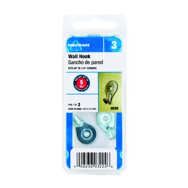 Zinc Silver Utility Hooks 5 Lb 2 Pk