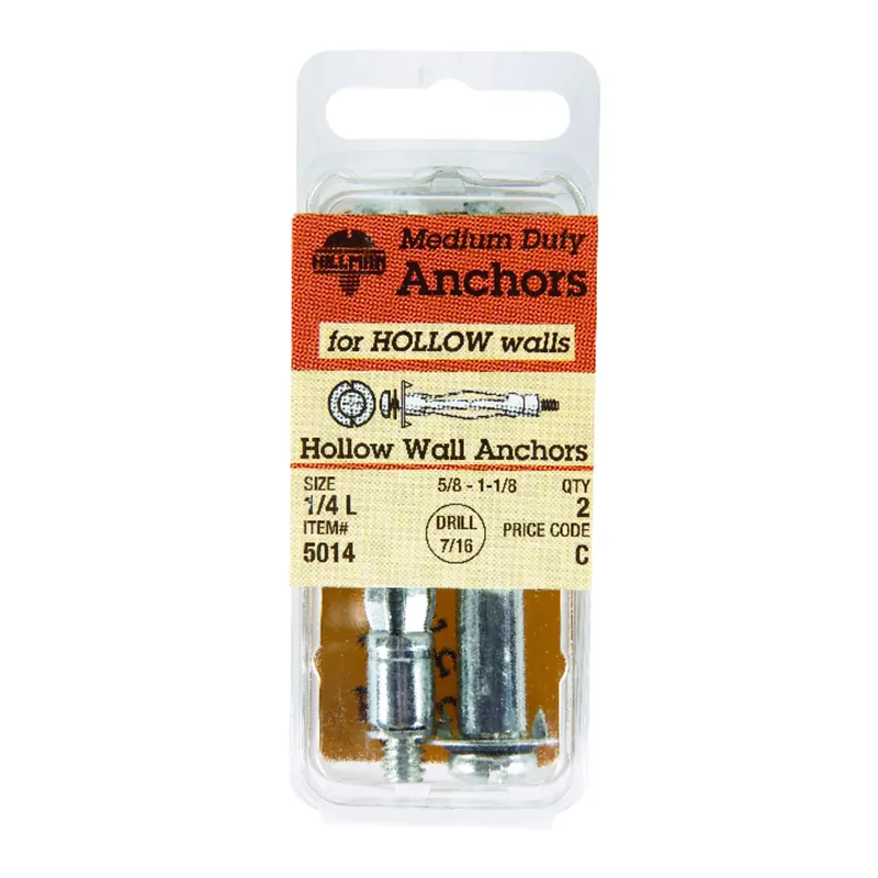 1/4 In. D X 3 In. L Steel Pan Head Hollow Wall Anchors 2 Pk
