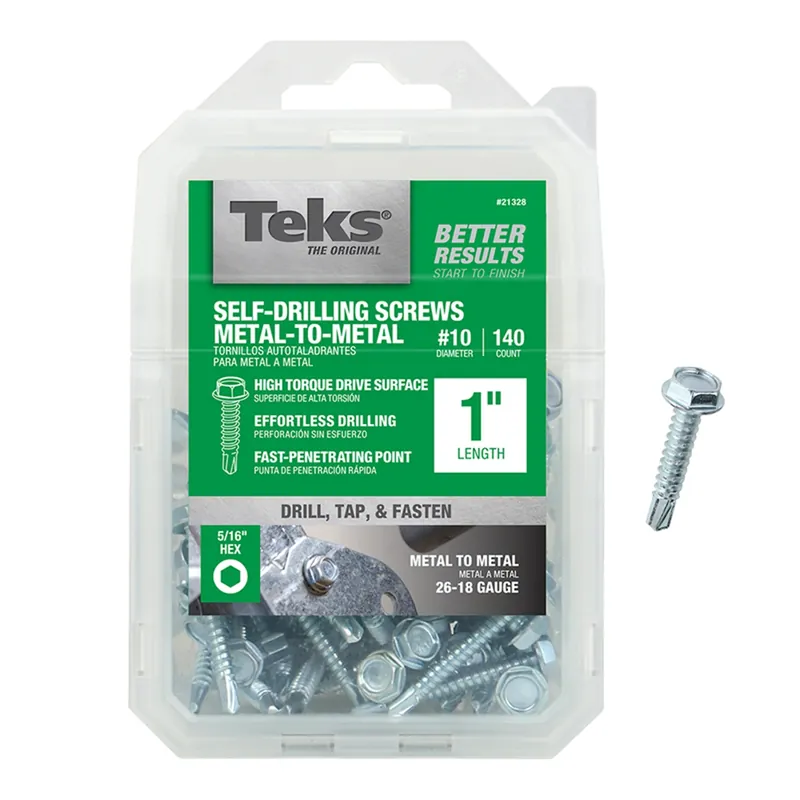 No. 10 In. X 1 In. L Hex Hex Washer Head Sheet Metal Screws 140 Pk
