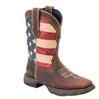Lady Rebel Women‘s Patriotic Pull-on Western Boots, Size 10 Medium, Brown/union Flag