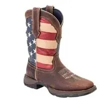 Lady Rebel Women‘s Patriotic Pull-on Western Boots, Size 11 Medium, Brown