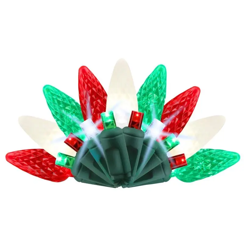Platinum Led C6 Red/green/pure White 50 Count String Christmas Lights 25 Ft.
