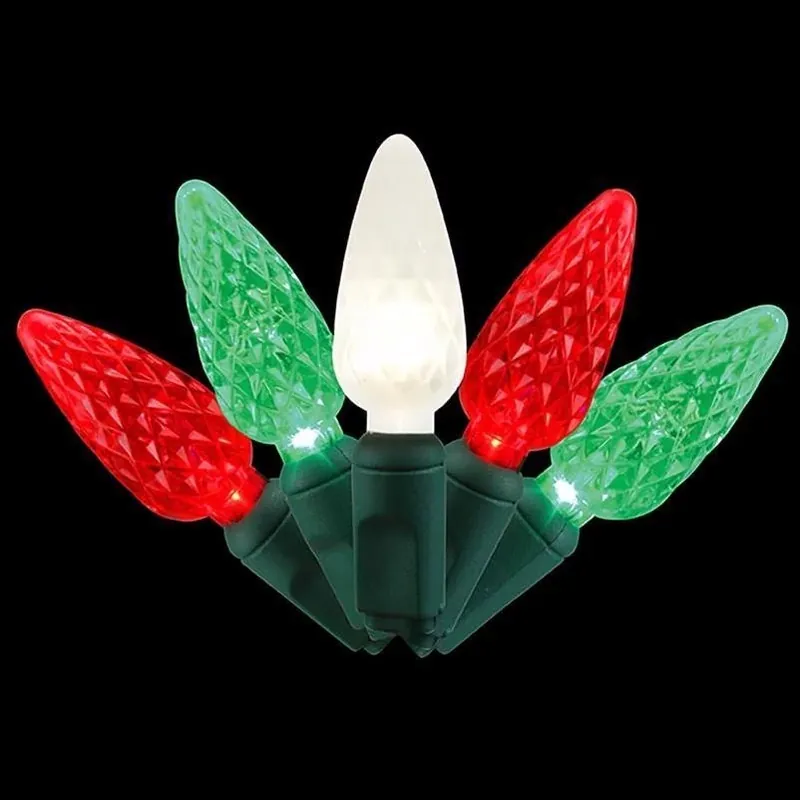 Platinum Led C6 Multi‑color 50‑count String Lights – Red, Green & Pure White