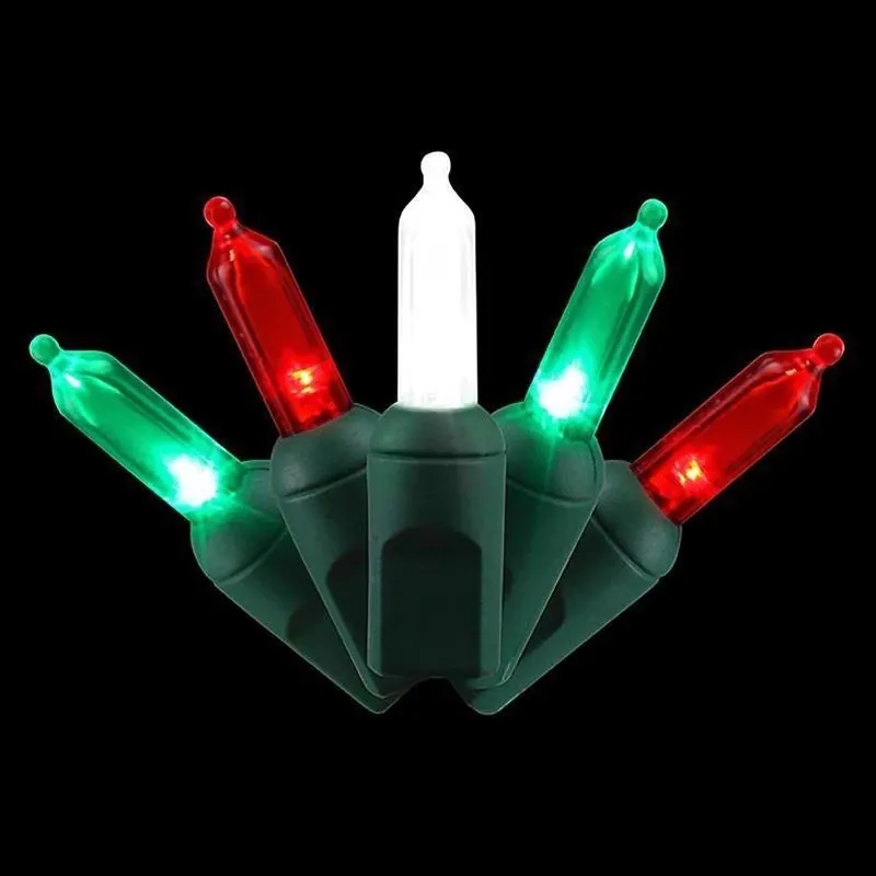 Platinum 50‑count T5 Led Multi‑color Christmas String Lights – Red, Green & Pure White