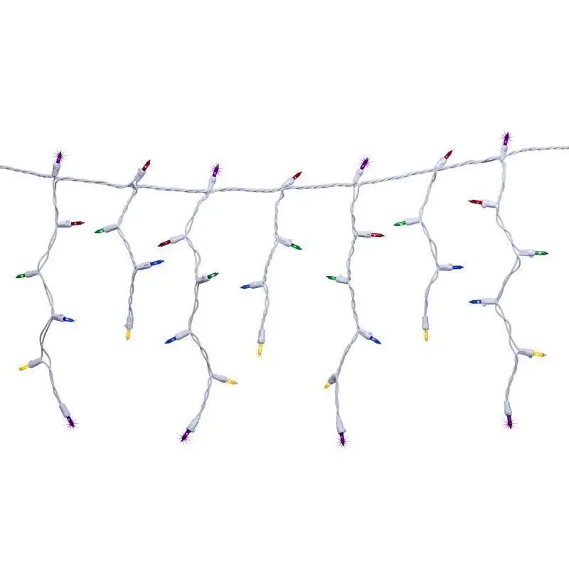 Classic Led T5 Multicolored 100 Ct Icicle Christmas Lights 6 Ft.