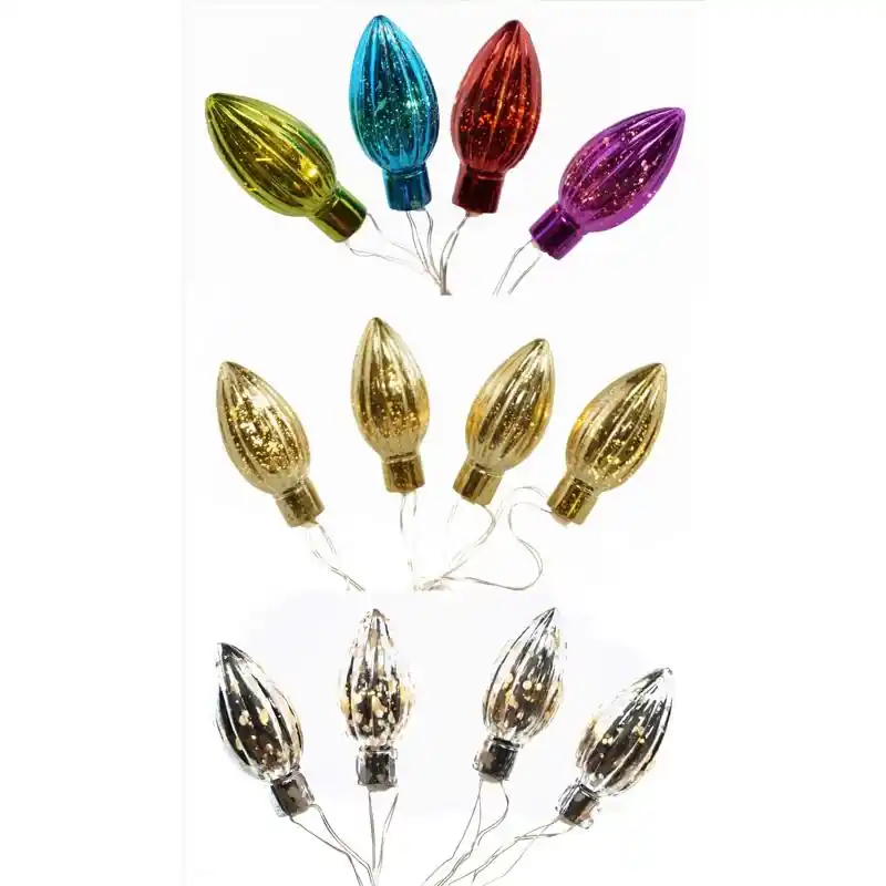 Led C-type Multicolored Christmas Lights 12 Bulbs 5.5 Feet Battery Operated