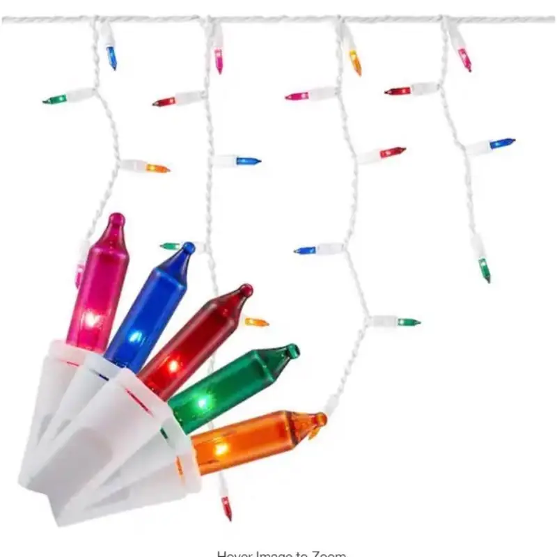 Led T5 Multicolored 100 Ct Icicle Christmas Lights 4 Ft.