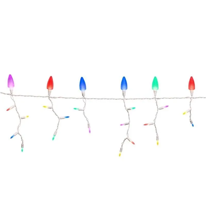 Platinum 9‑foot Multicolor C9 Icicle Led String – 70 Leds