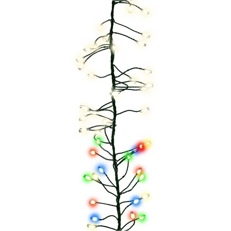 250‑led Big Seed Cluster Multicolor & Warm White 10‑foot Plug‑in Christmas String
