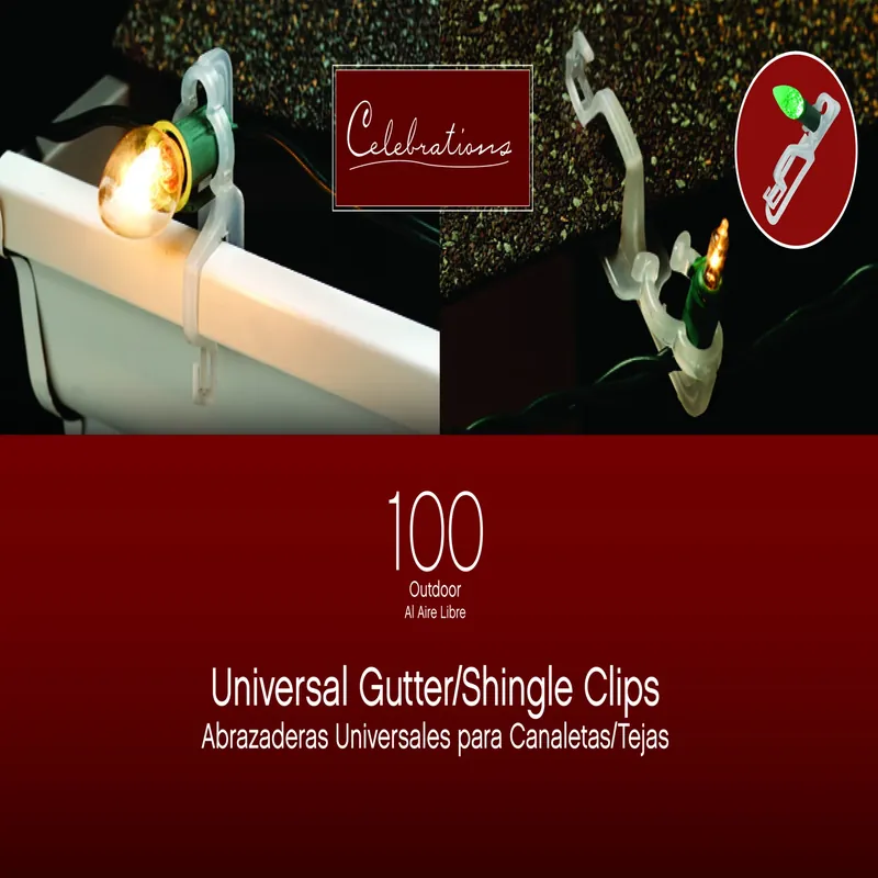Outdoor Universal Gutter/shingle Light Clip 100 Ct