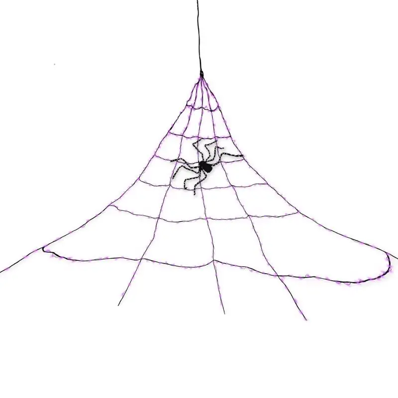 Orange/purple 496 Ct 16 Ft. Led Prelit Web Hanging Decor