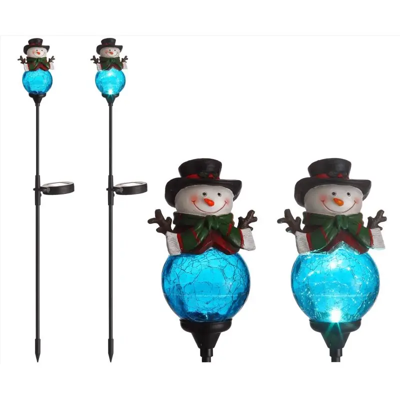 30 Inch Led Clear Snowman Solar Pathway Decor