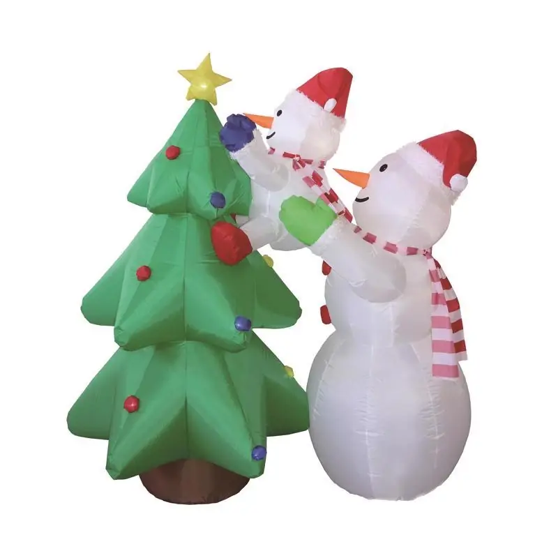 6 Ft Snowman With Tree Christmas Inflatable Decoration