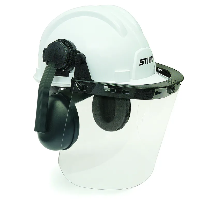 Construction Hard Hat System With Full Face Shield And Hearing Protection