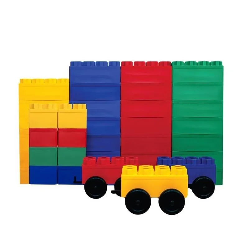 Jumbo Train Station Building Block Set – 38 Colorful Pieces
