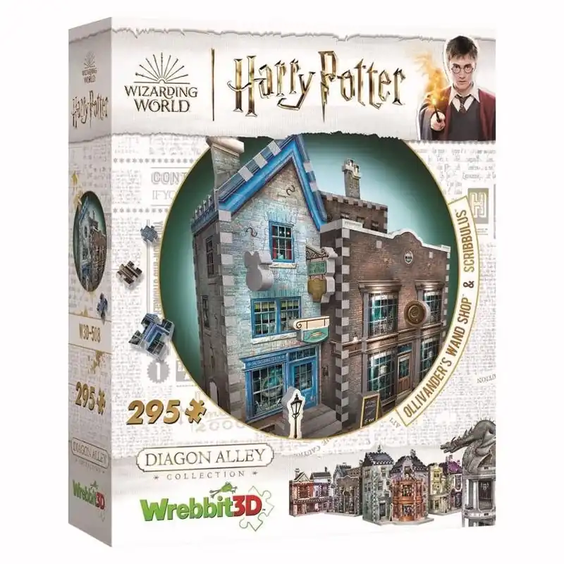 295‑piece Multicolor 3d Puzzle – Ollivanders Wand Shop & Scribbulus (harry Potter)