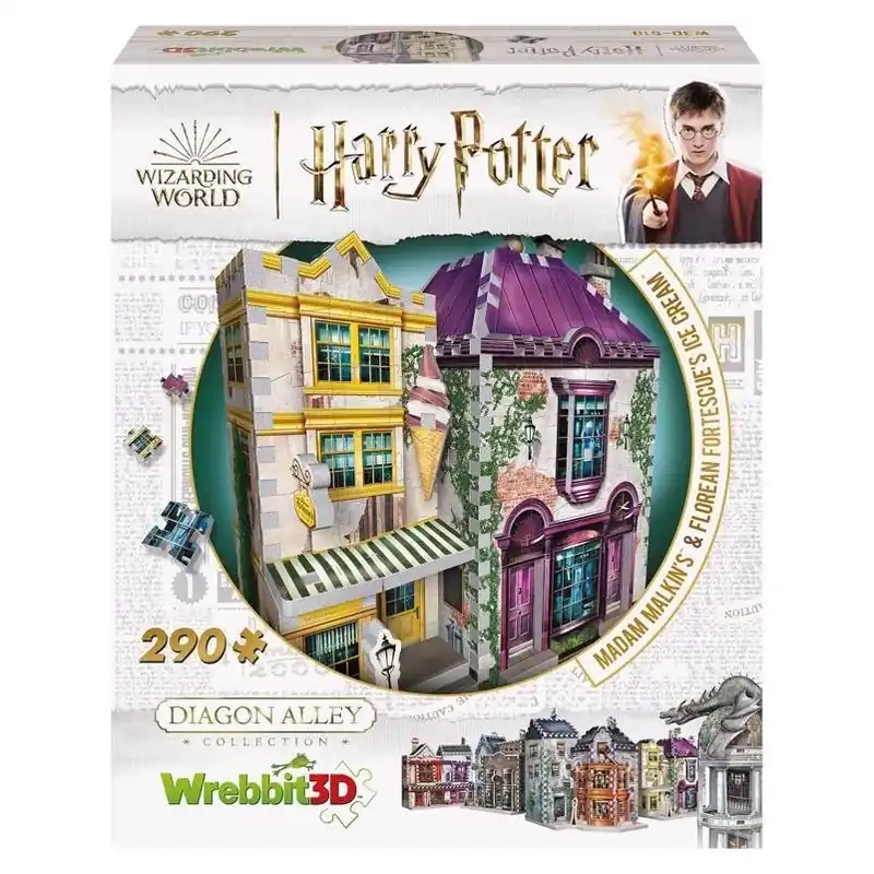 Harry Potter 3d Ice Cream Puzzle – Madam Malkin & Florean Fortescue – Multicolored Foam Model