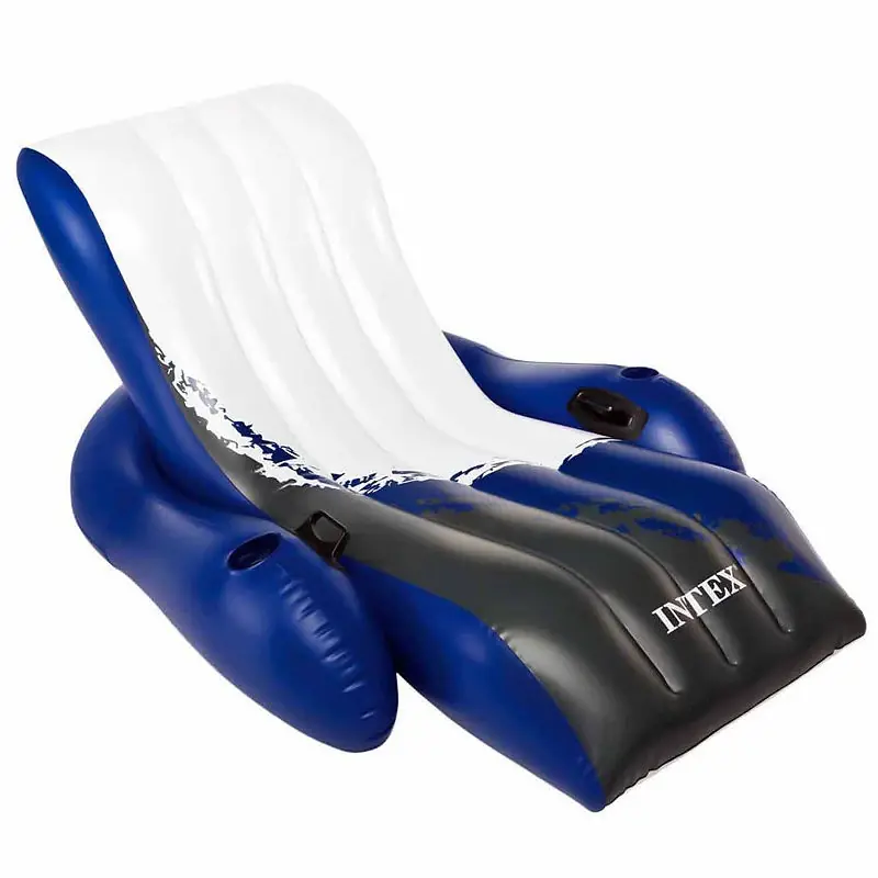 Floating Recliner Lounge, White/blue, 71 X 53 In.