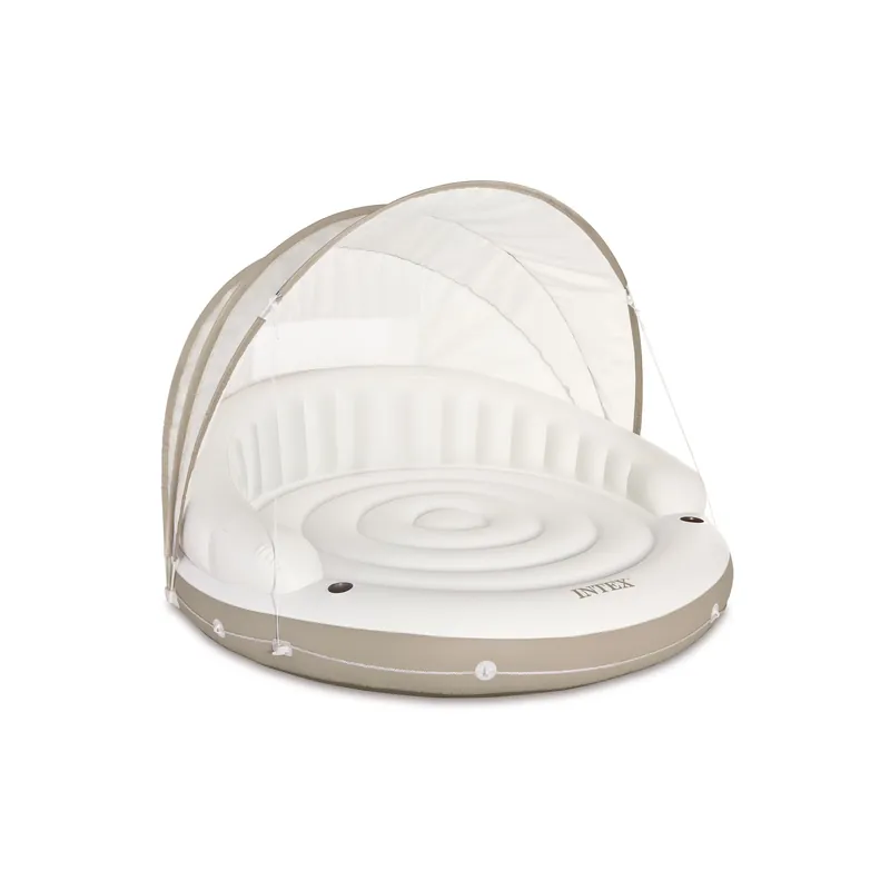 Canopy Island Pool Float With Detachable Sun Shade And Sofa-style Backrest