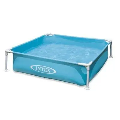 Mini Frame Kiddie Swimming Pool 48" X 48" X 12" Beginner Pool In Blue