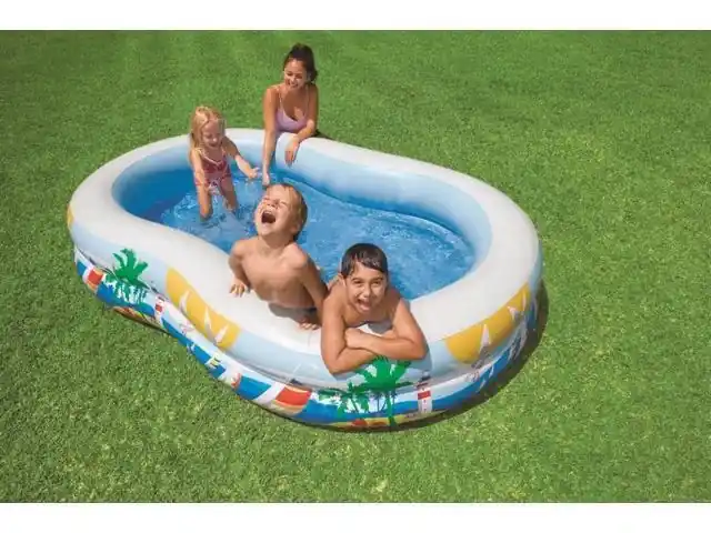 56490ep Swim Center Paradise Seaside Inflatable Kiddie Pool, 8.5ft X 5.25ft X 18in