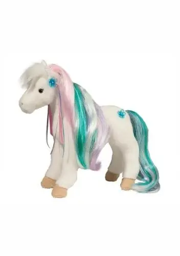 12" Rainbow Princess White Horse Plush Stuffed Animal
