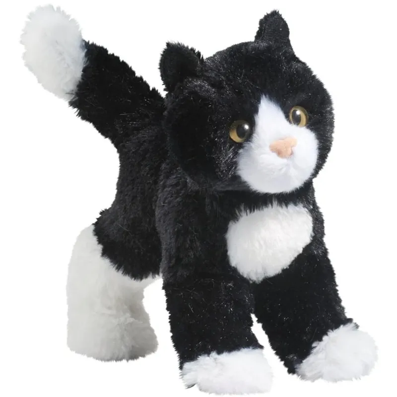 Snippy Black And White Cat Plush Toy 8 Inches