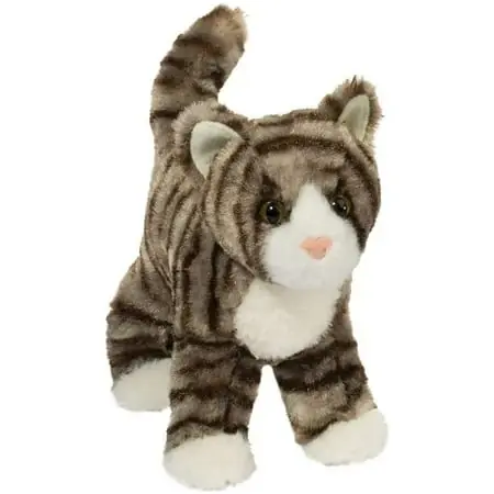 Zigby 6 Inch Gray Stripe Stuffed Animal Plush Cat Toy