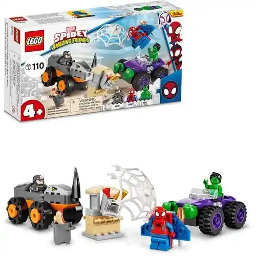 Marvel Spidey Hulk Vs. Rhino Truck Showdown Building Set 10782