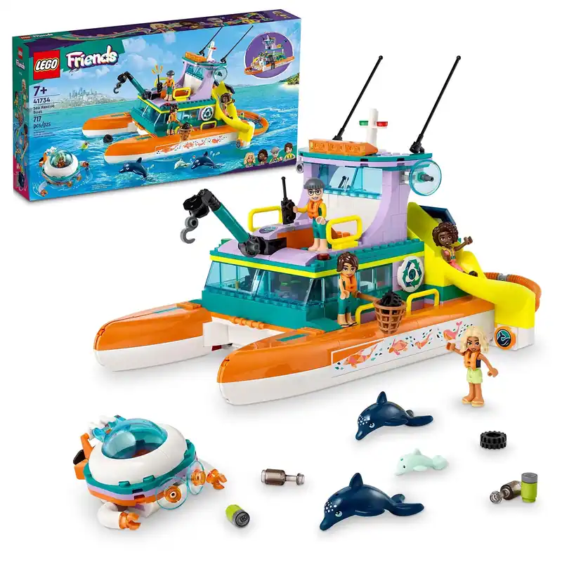 41734 Sea Rescue Boat Toy For Kids - Fun Construction Playset