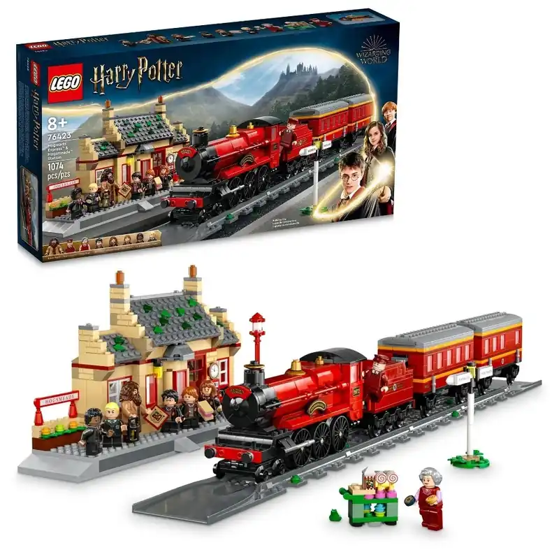 Harry Potter Hogwarts Express & Hogsmeade Station Train Set 76423 With 8 Minifigures