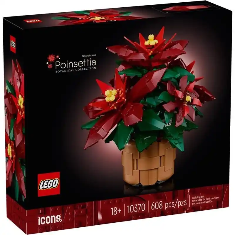 Botanicals Poinsettia Plant Set – 608‑piece Multicolor Build