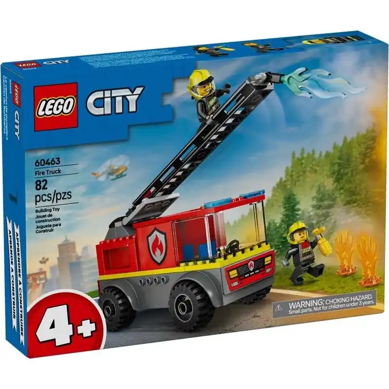 City Fire Ladder Truck Building Set Multi 82 Pc