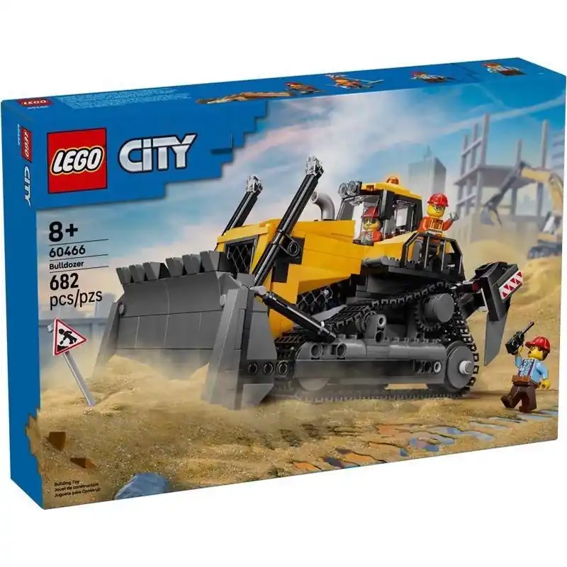 City Yellow Bulldozer Building Kit – 682 Pieces