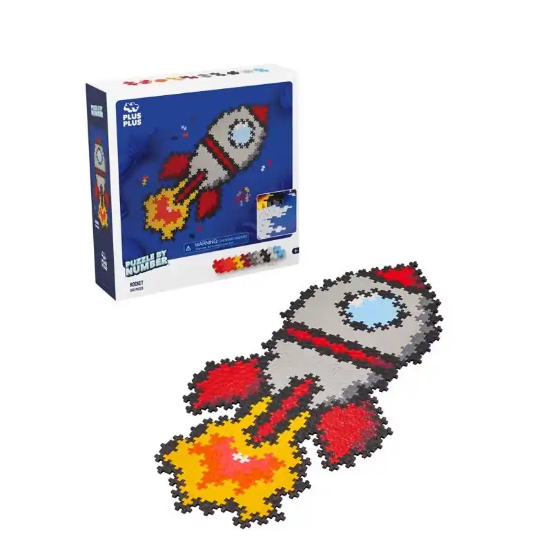 Plus-plus Puzzle By Number Multicolored Rocket Theme 500 Piece Set