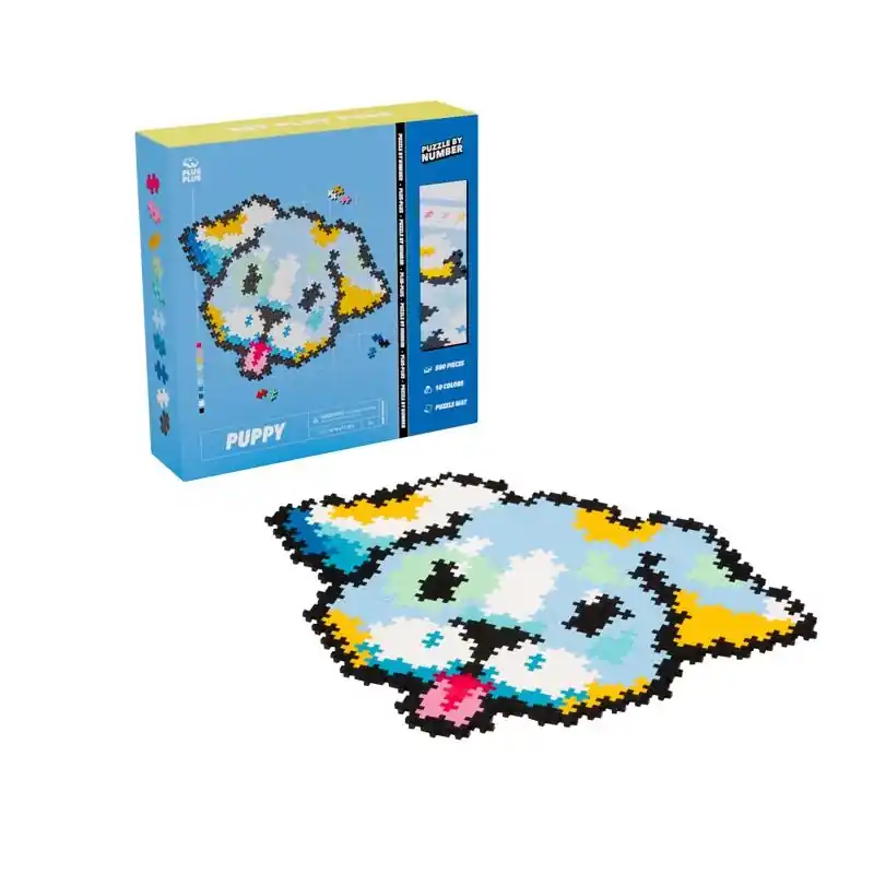 Plus-plus Puzzle By Number Puppy Multicolored 500 Piece Set