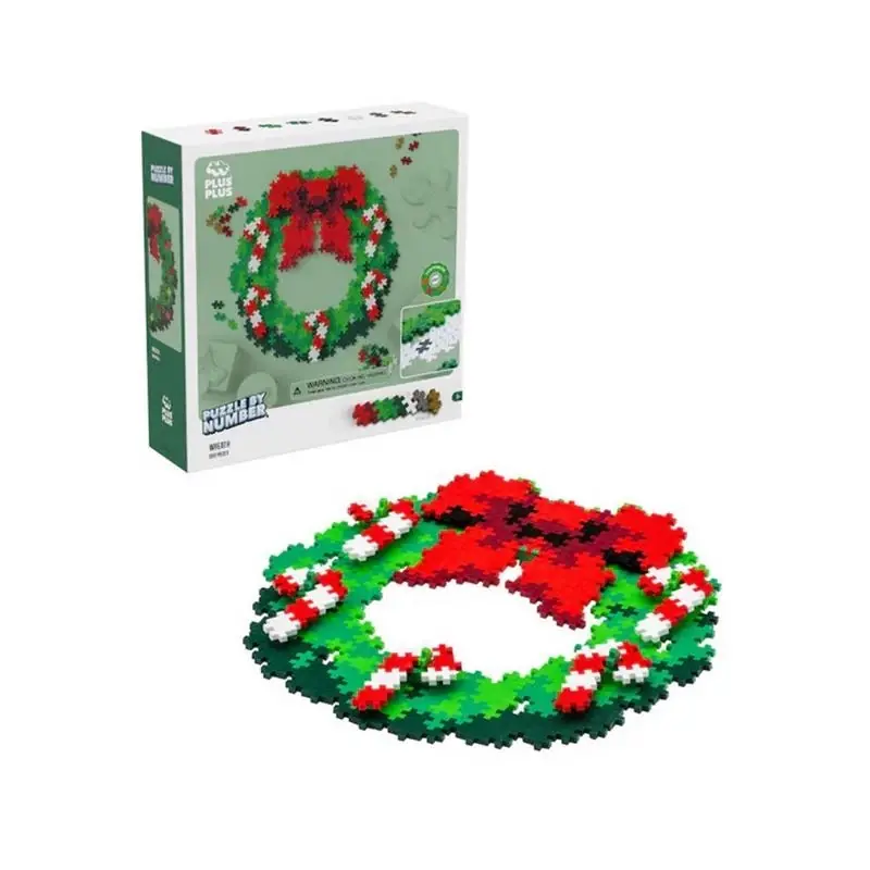 Plus-plus Puzzle By Number Holiday Wreath Puzzle Multicolored 500 Pc