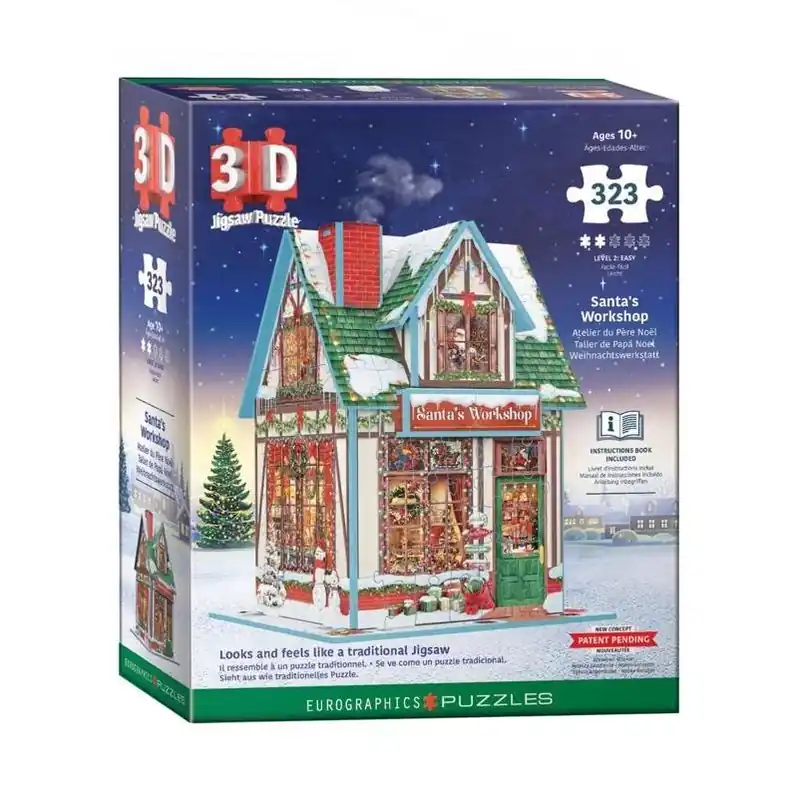 3d Santa’s Workshop Puzzle – 323‑piece Holiday Challenge