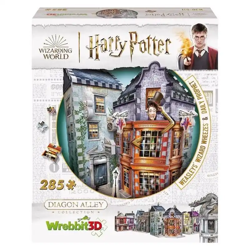 Harry Potter 285‑piece Multicolor 3d Puzzle – Weasleys‘ Wizard Wheezes & Daily Prophet