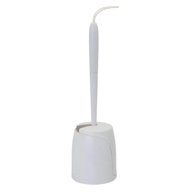 White Plastic Toilet Brush With Stand – Hygienic Bathroom Cleaning Tool