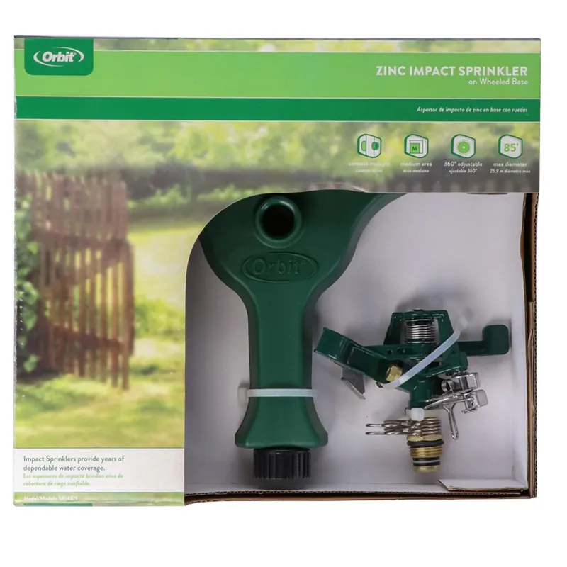 Plastic Wheeled Base Impact Sprinkler 5670 Sq Ft 1 Pk