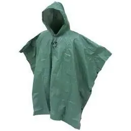 Ultra-lite Waterproof Breathable Poncho With Hood, Dark Green, One Size