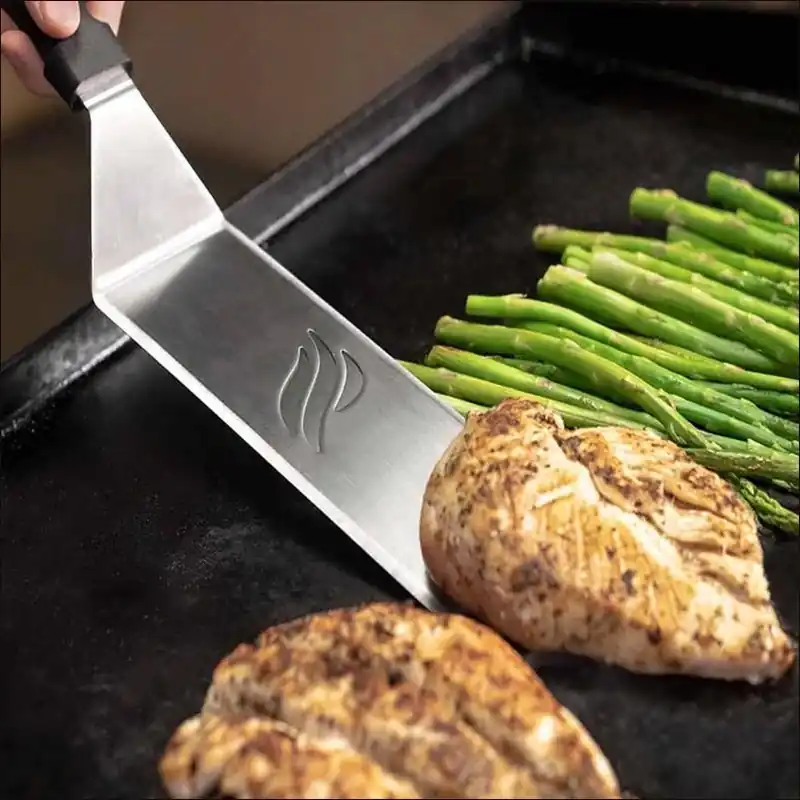 Black/silver Plastic‑stainless Steel Griddle Spatula – 1 Pack