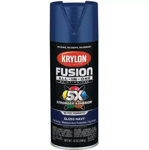 Fusion All-in-one Spray Paint + Primer, Gloss Navy, 12-oz.