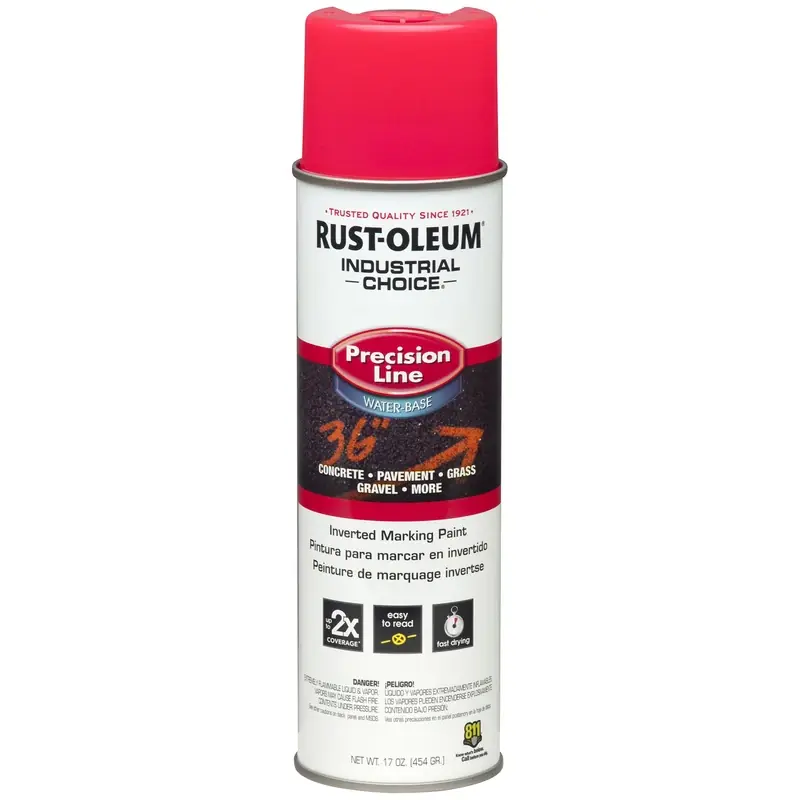 1861838 Inverted Marking Spray Paint, Fluorescent Pink, 17 Oz Can
