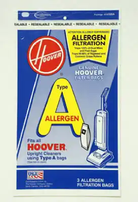 Vacuum Bag For Hoover Canister Cleaners Using Type A Bags 3 Pk