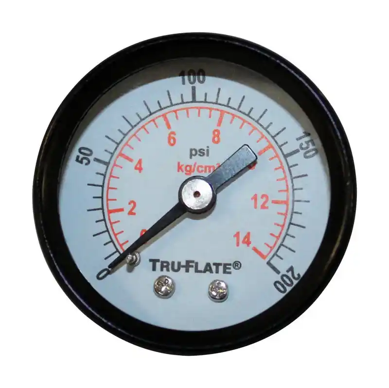 Plastic/steel Mini Air Line Rugged Gauge 1/8 In. Npt 200 Psi