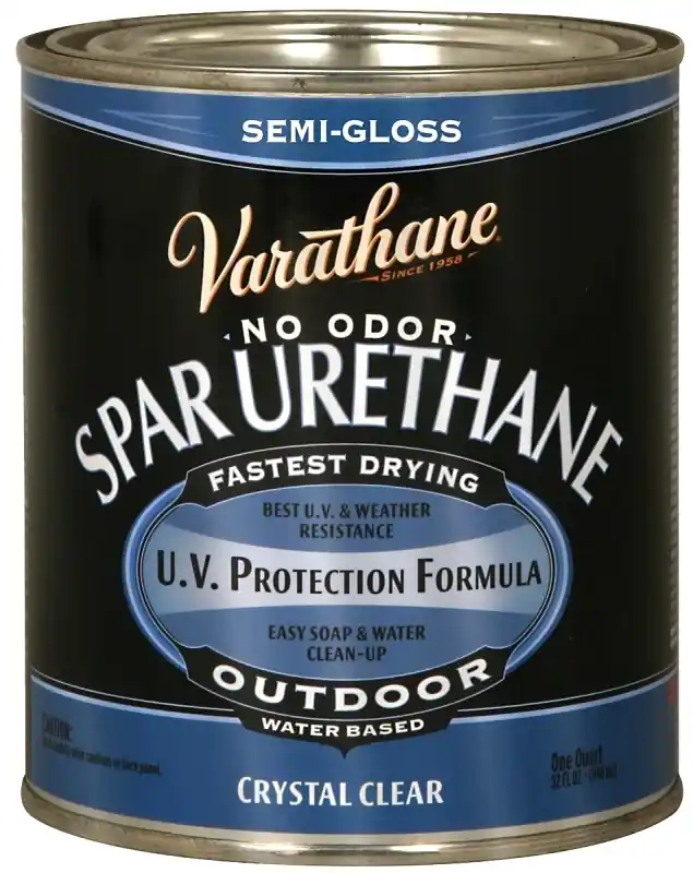Semi-gloss Clear Water Based Exterior Spar Urethane, 1 Quart
