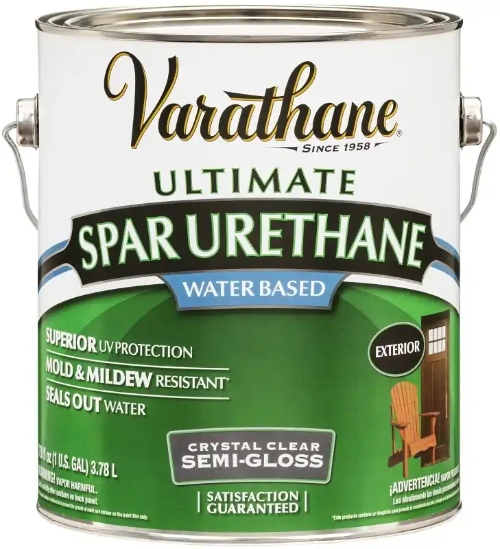 Premium Exterior Spar Urethane, Oil-based, Crystal Clear Semi-gloss, 1-gallon