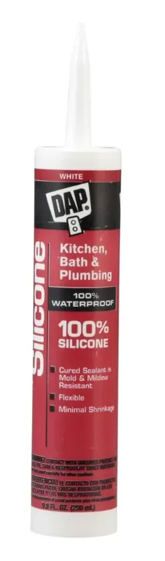 Kitchen & Bath Silicone Sealant, White, 9.8-oz.